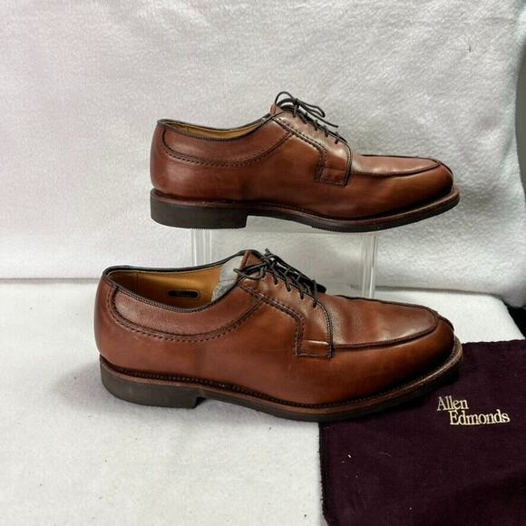 Allen Edmonds Shoes Men's Size 9 Brown Stockbridge Lace Up Oxfords Split Toe - Picture 7 of 11